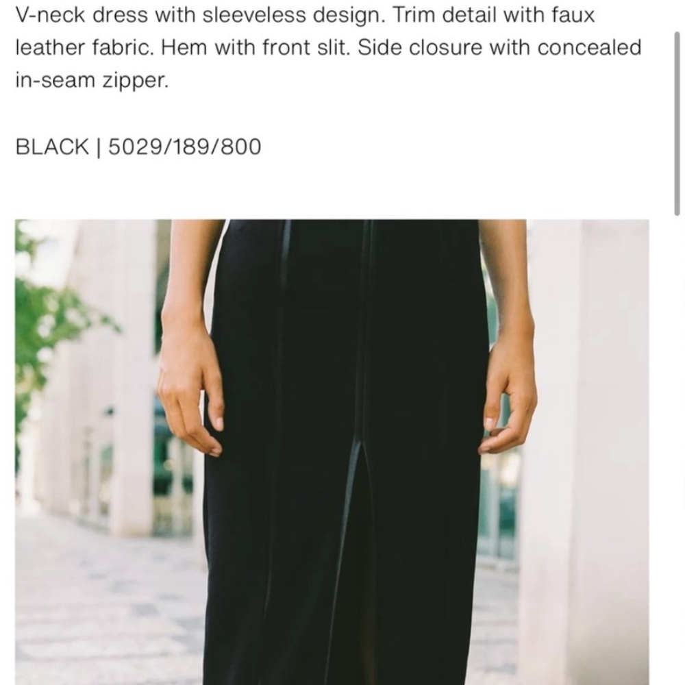NWT Zara faux leather combination midi dress sz S - Picture 8 of 14
